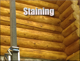  King, North Carolina Log Home Staining